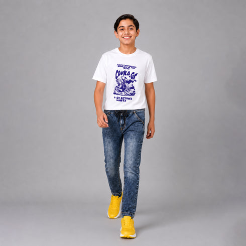 Boys' Acid Wash Denim Jogger Pants