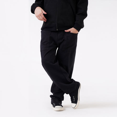 FRONT POCKET BLACK KNITTED TROUSER