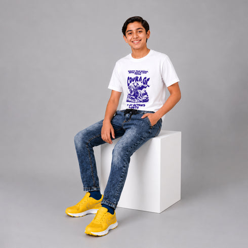 Boys' Acid Wash Denim Jogger Pants