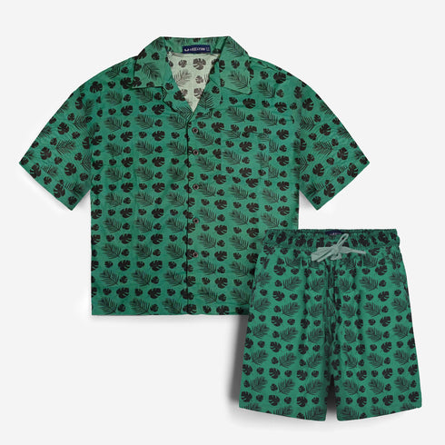 Boys Printed 2 Pcs Sets In Green