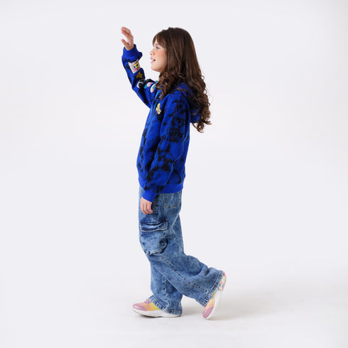 90s RETRO TIE & DYE PRINTED HOODIE