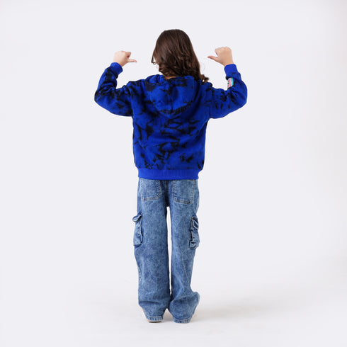 90s RETRO TIE & DYE PRINTED HOODIE