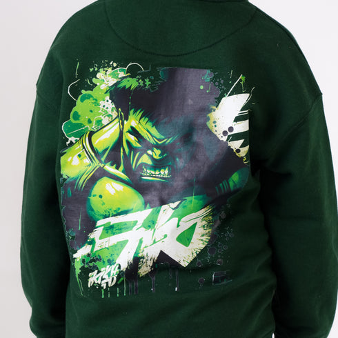 HULK PRINTED ZIPPER HOODIE