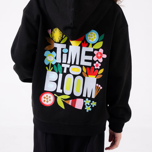 TIME TO BLOOM PRINTED HOODIE