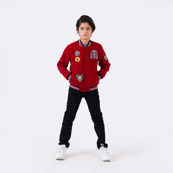 EMBROIDERY BADGES VARSITY JACKET