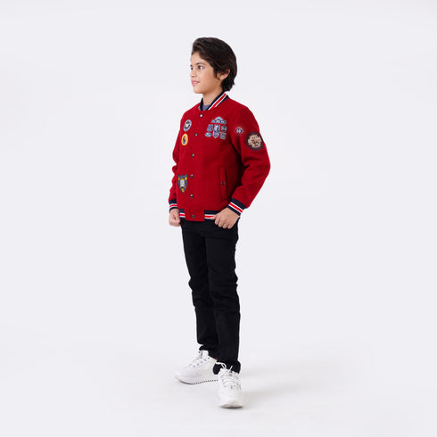 EMBROIDERY BADGES VARSITY JACKET