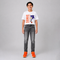 Boys' Slim Fit Charcoal Grey Whiskered Jeans