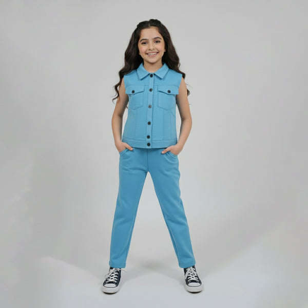 Blue Buttoned Tracksuit