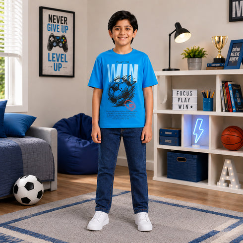 Boys' Regular Fit Deep Indigo Jeans