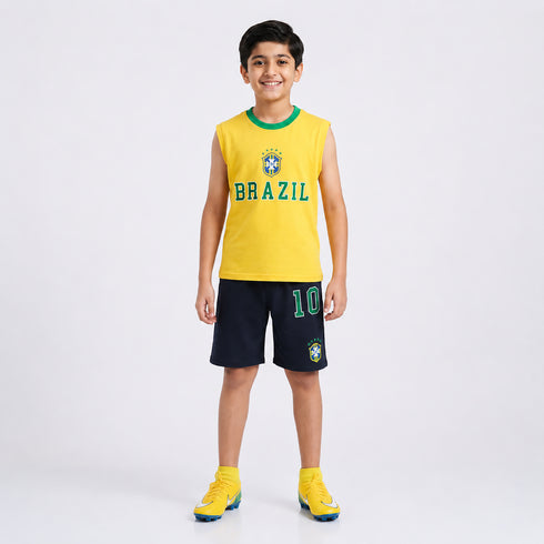 Brazil Football Fan Tank & Shorts Co-Ord Set