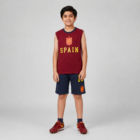 Spain Football Fan Tank & Shorts Co-Ord Set