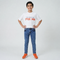 Boys' Slim Fit Acid Wash Medium Blue Jeans