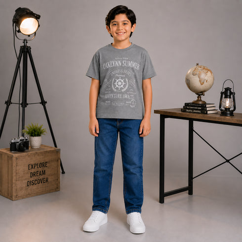 Boys' Regular Fit Medium Indigo Vintage-Tint Jeans
