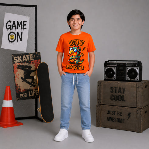 Boys' Pull-On Elastic Waist Light Wash Jogger Jeans