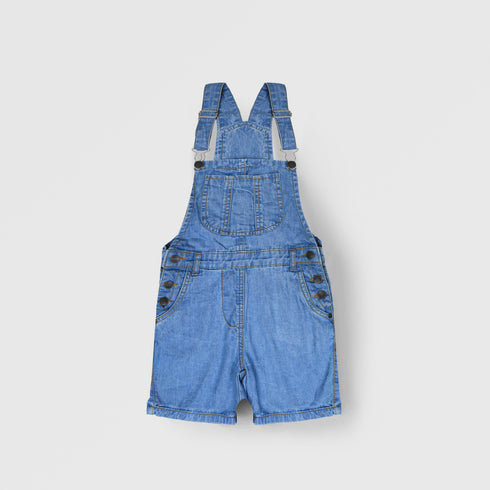 Ice Blue Dungaree Shorts