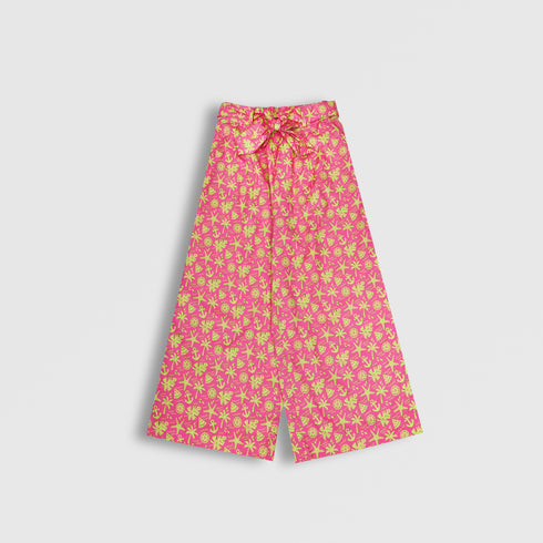 All-Over Print Wide Leg Trouser