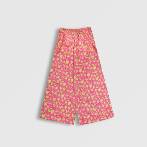 All-Over Print Wide Leg Trouser