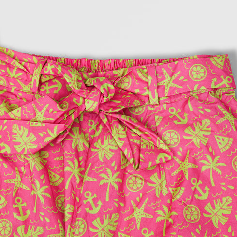 All-Over Print Wide Leg Trouser