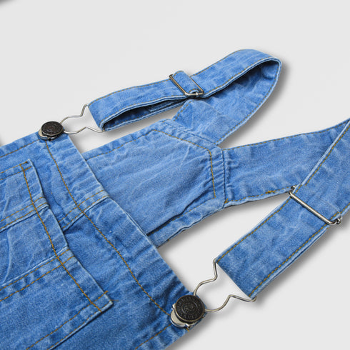 Ice Blue Dungaree Shorts