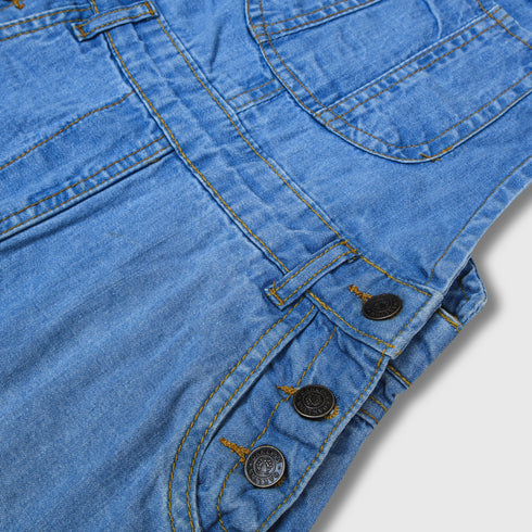 Ice Blue Dungaree Shorts