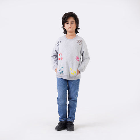 MULTI SLOGAN PRINTED SWEATSHIRT