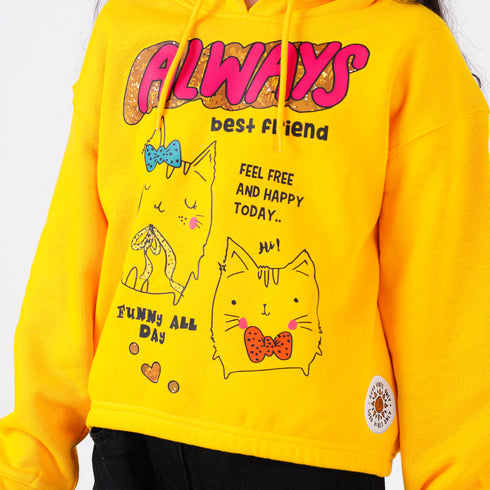 BESTFRIEND CROP PULLOVER HOODIE