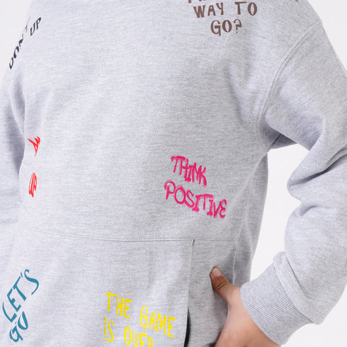 MULTI SLOGAN PRINTED SWEATSHIRT