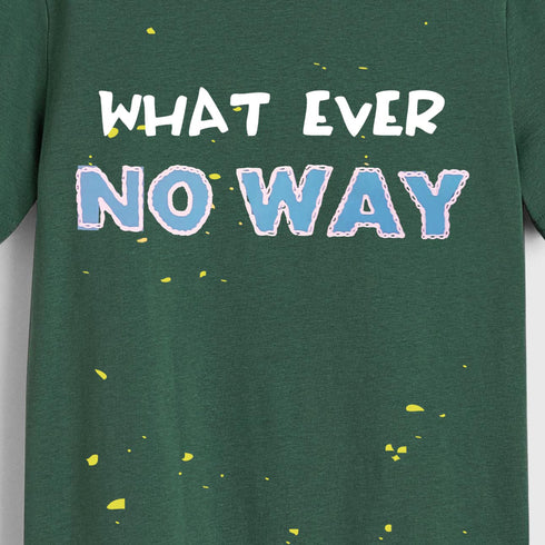 BOYS SLOGAN GREEN T-SHIRT