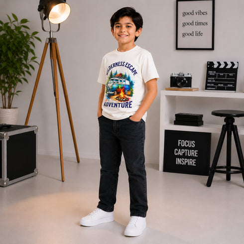 Boys' Regular Fit Faded Black Jeans