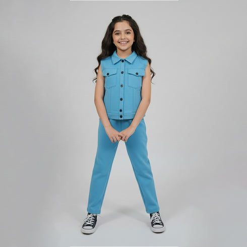 Blue Buttoned Tracksuit