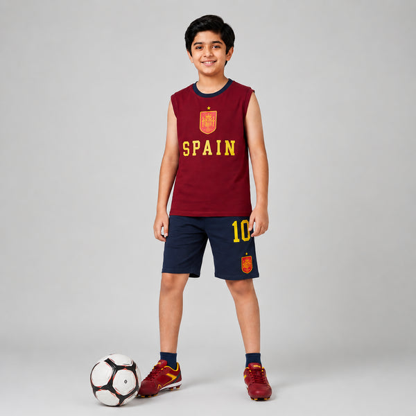 Spain Football Fan Tank & Shorts Co-Ord Set