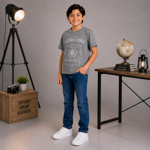 Boys' Regular Fit Medium Indigo Vintage-Tint Jeans