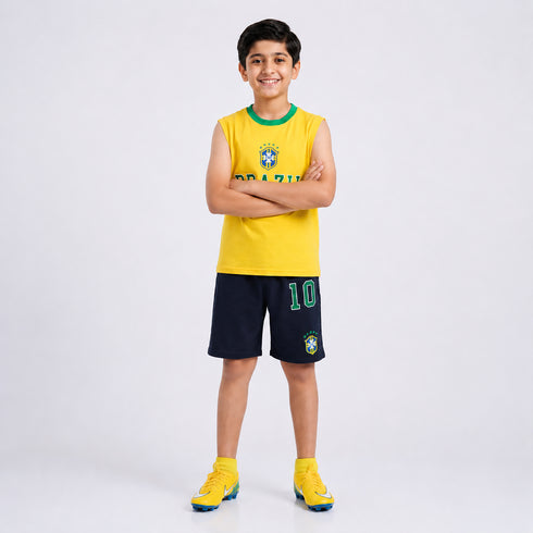 Brazil Football Fan Tank & Shorts Co-Ord Set