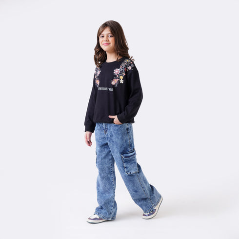 FLORAL PRINTED SWEATSHIRT