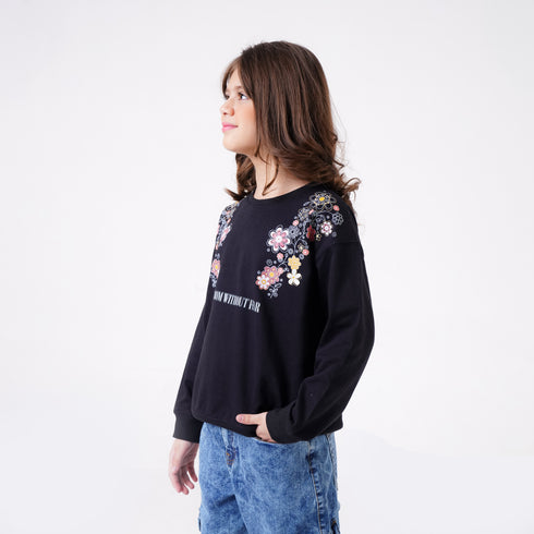 FLORAL PRINTED SWEATSHIRT