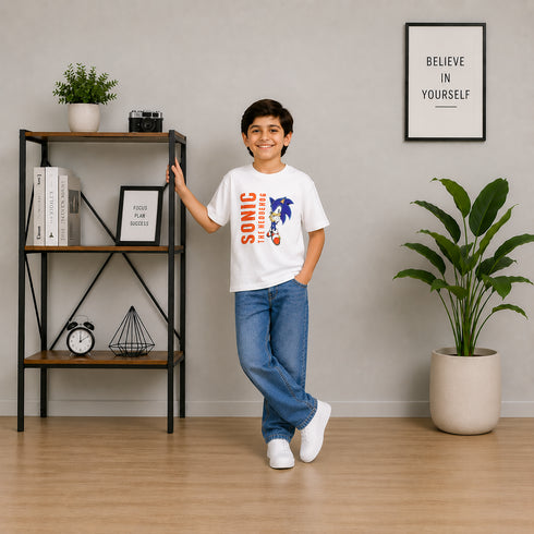 Boys' Wide Leg Relaxed Medium Wash Jeans