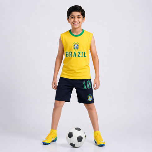 Brazil Football Fan Tank & Shorts Co-Ord Set