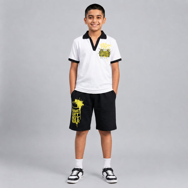 Retro Boombox Polo & Shorts Set