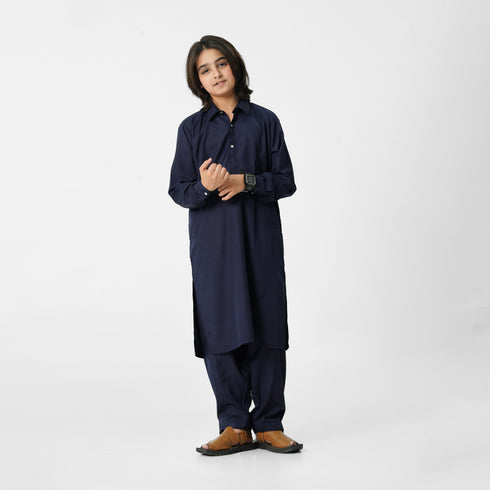 Navy Blue Wash n Wear Suit