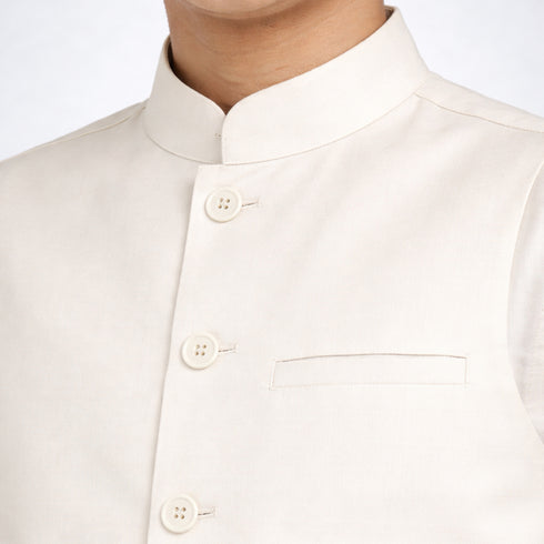 3pc Off White Kameez Shalwar Suit