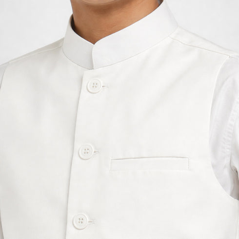 3pc White Kameez Shalwar Suit