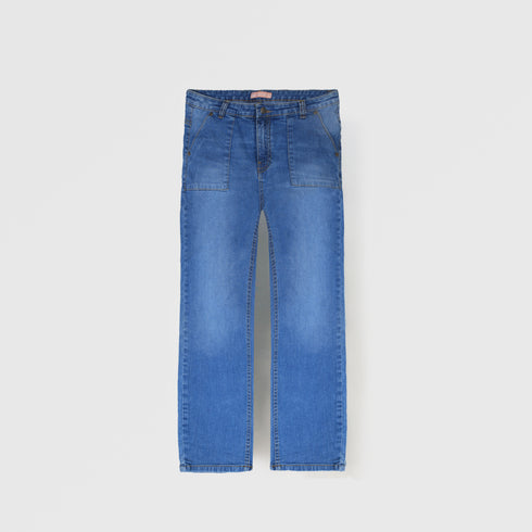Mid Blue Straight Fit Jeans