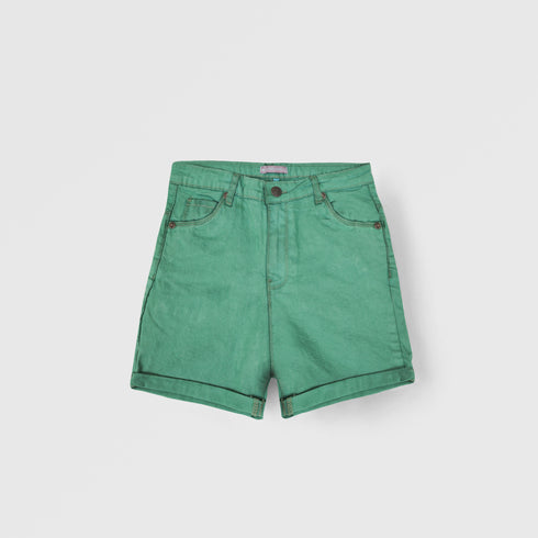 Green Denim Shorts