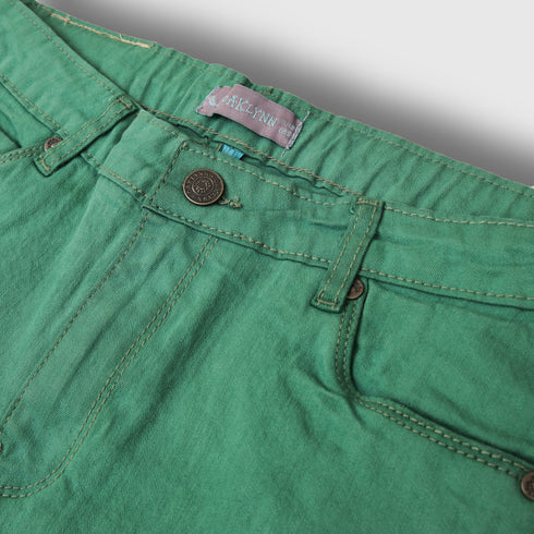 Green Denim Shorts