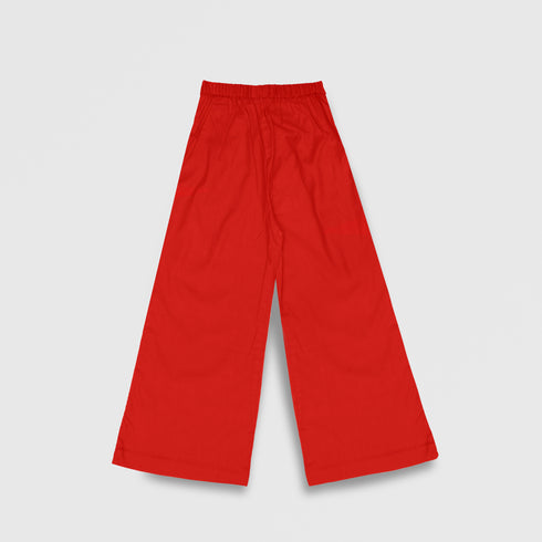 GIRLS EMBROIDERED 2 PCS SET - Red