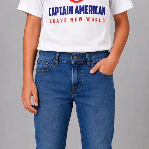 Boys' Slim Fit Medium Wash Indigo Jeans