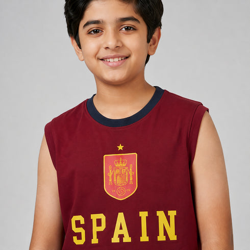 Spain Football Fan Tank & Shorts Co-Ord Set