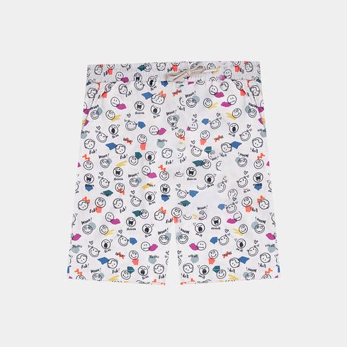 Boys Printed 2 Pcs Sets In White