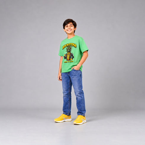 Boys' Regular Fit Medium Blue Tinted Jeans