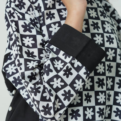 Black Printed 3pc Eastern Set